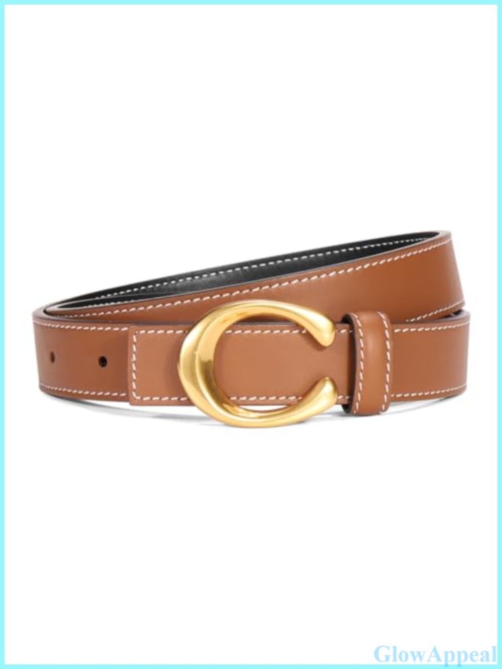 Reversible Leather Belt for Women Gold Plated Triangle Buckle Adjustable Waist